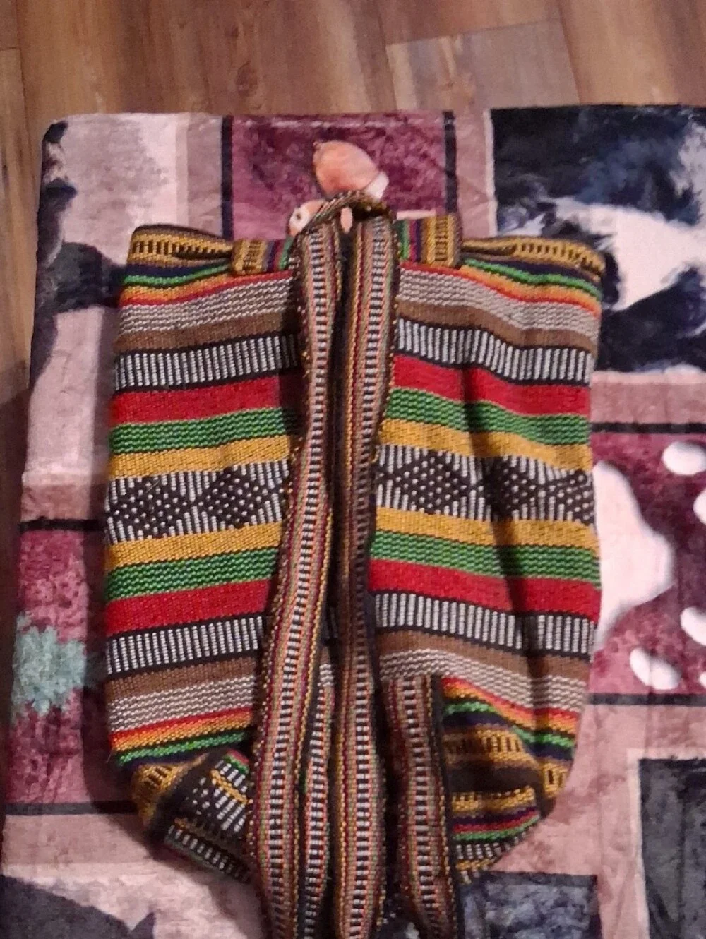 Artisan Multicolor Striped Boho Backpack